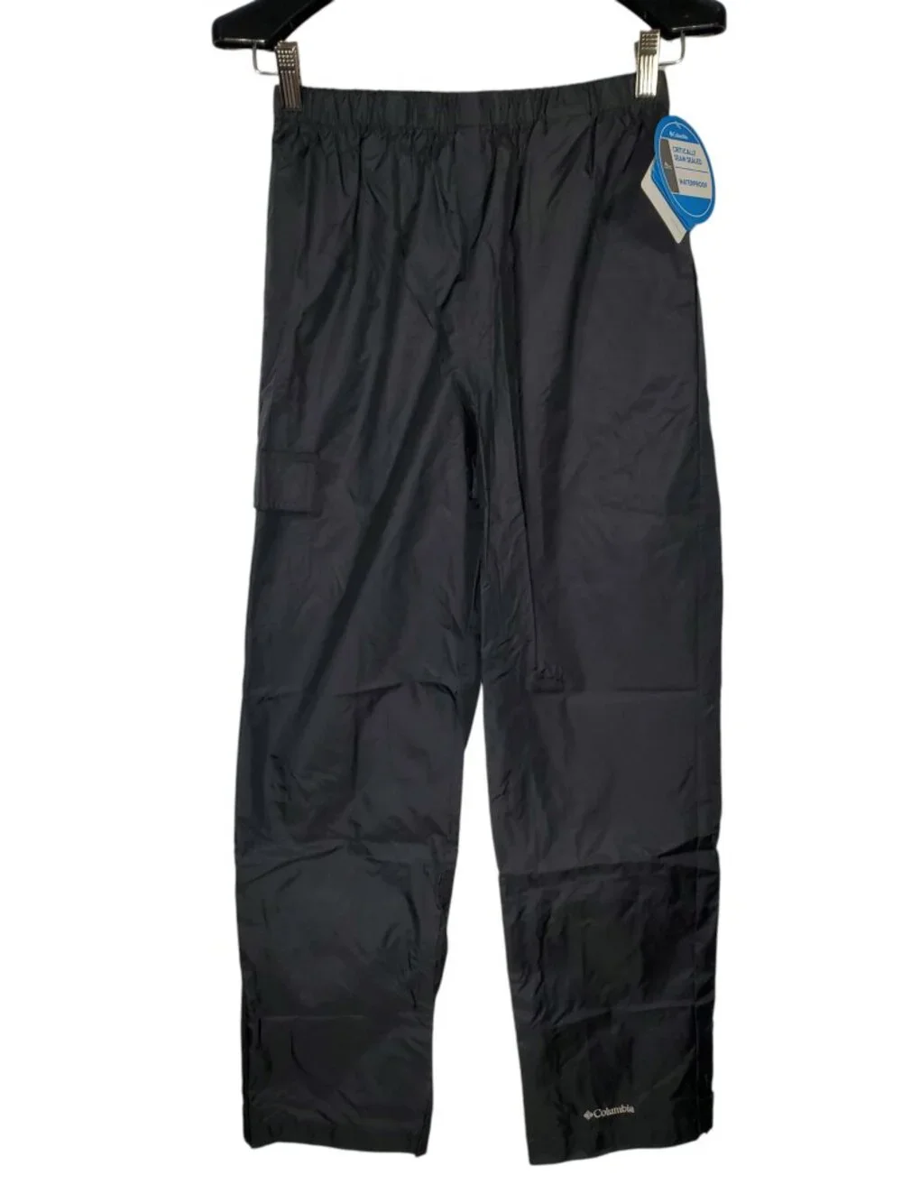 NWT Columbia Cypress Brook II Rain Pants Kids/Youth L Black Waterproof Cargo
